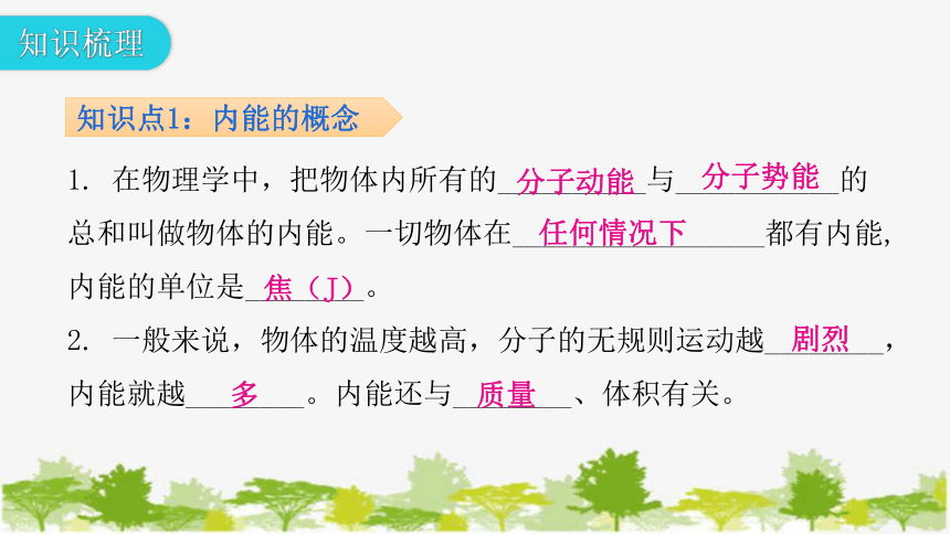 沪粤版九年级上册物理 12.1  认识内能 习题课件(共32张PPT)