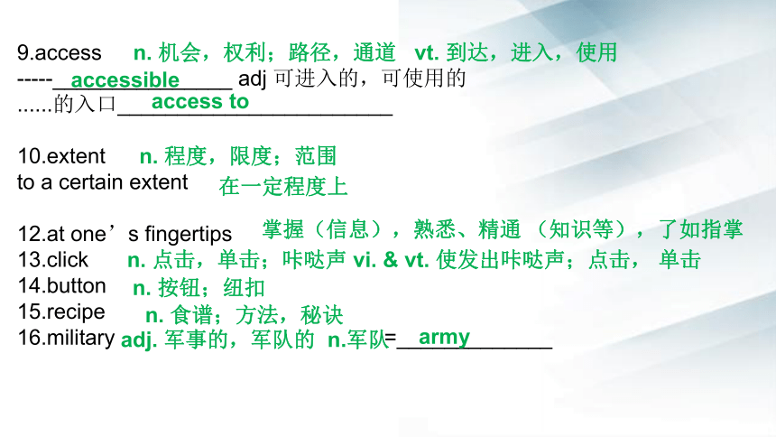 牛津译林版（2019） 必修第三册  Unit 3 The world Online 词汇用法课件（10张PPT）