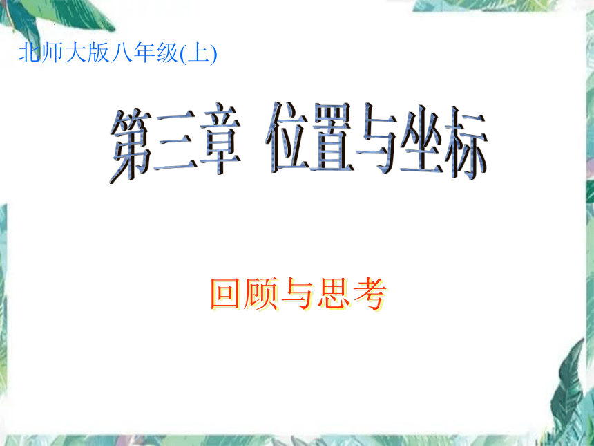 北师大版八年级上册 3 位置与坐标 复习课件(共20张PPT)