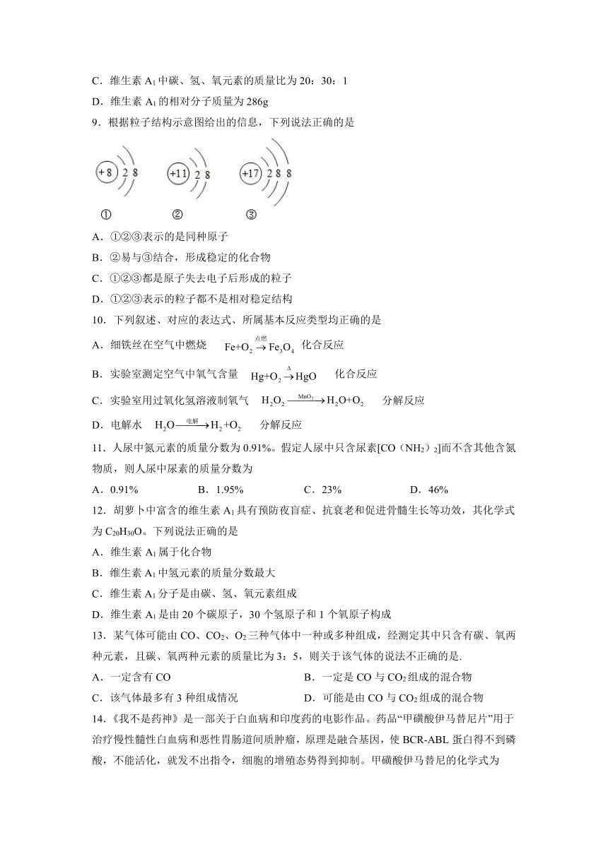 第四单元课题4化学式与化合价同步练习题-2021-2022学年九年级化学人教版上册（word版 含答案）