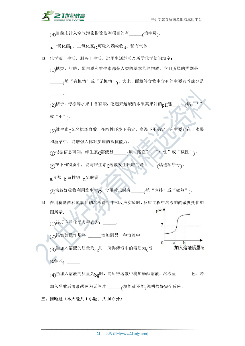 10.2  酸和碱的中和反应   同步练习   （含答案）