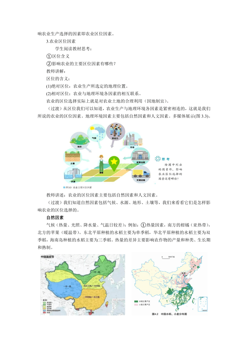 3.1农业区位因素及其变化 同步教案