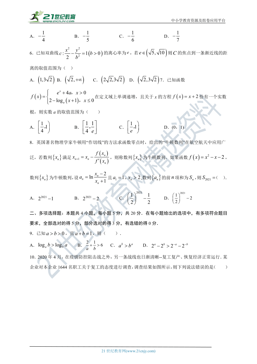 2021年河北省新高考数学仿真模拟押题卷（2）(含解析）