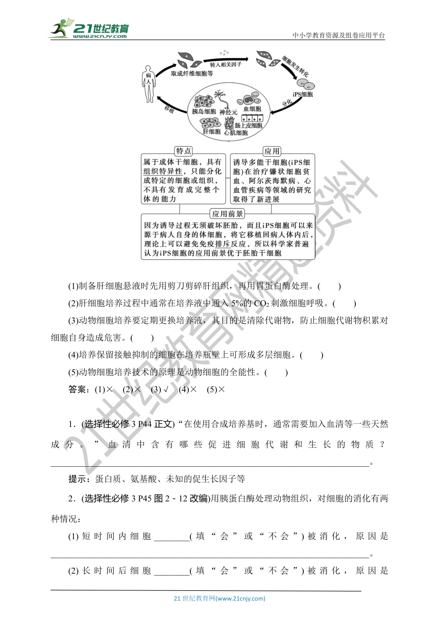 【考点梳理  生物总复习 】76第36讲　动物细胞工程