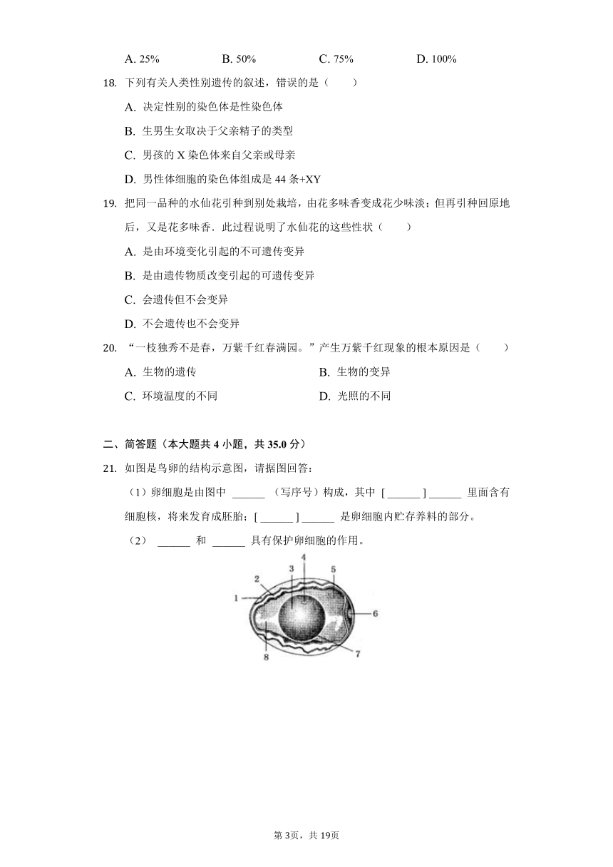 2020-2021学年山西省临汾市翼城县八年级（下）期中生物试卷（word版 含解析）