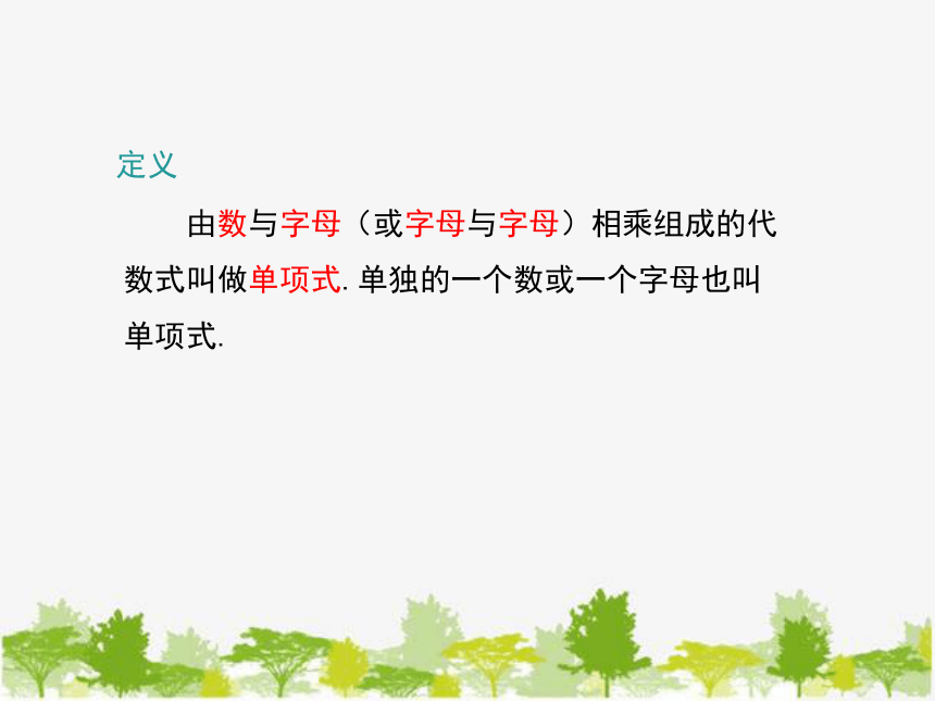 冀教版数学七年级上册 4.1.1单项式 课件(共17张PPT)