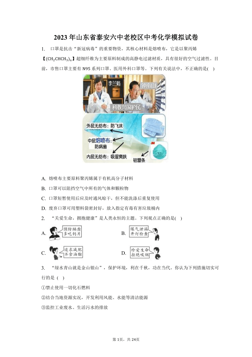 2023年山东省泰安六中老校区中考化学模拟试卷(含解析)