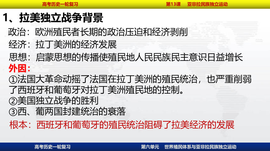 2023届高考一轮复习纲要下第13课 亚非拉民族独立运动课件(共41张PPT)