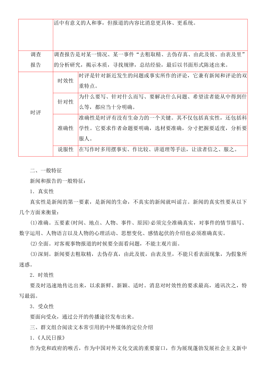 2022届高三语文一轮现代文阅读复习讲义：信息类阅读之群文组合阅读（含答案）