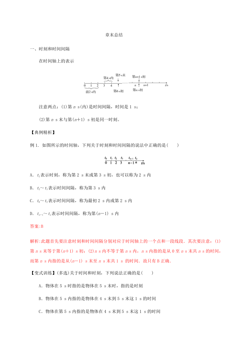 9 第一章章末总结—【新教材】人教版（2019）高中物理必修第一册初升高衔接预习讲义（第一章）（word版学案）