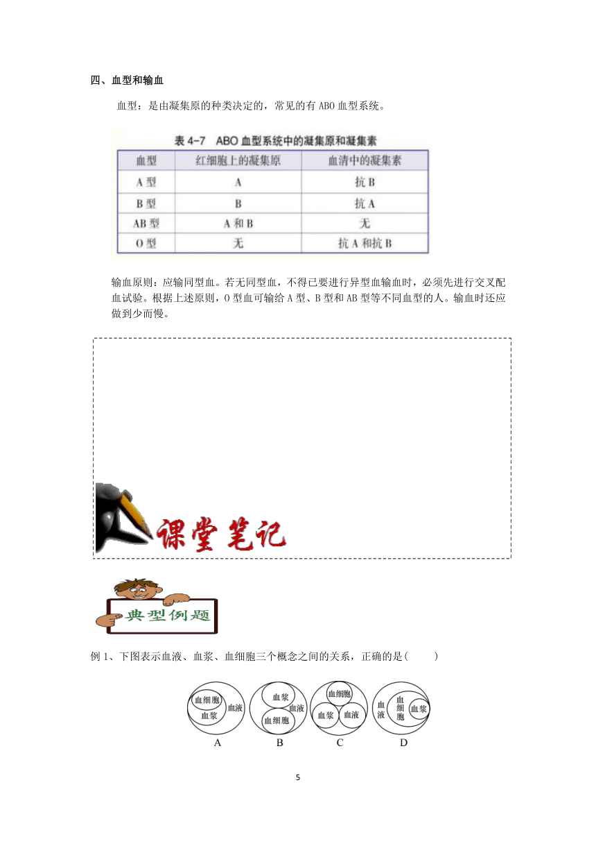 2020浙教版科学九年级上册“培优提高”秋季班讲义（二）：体内物质的运输【含答案】