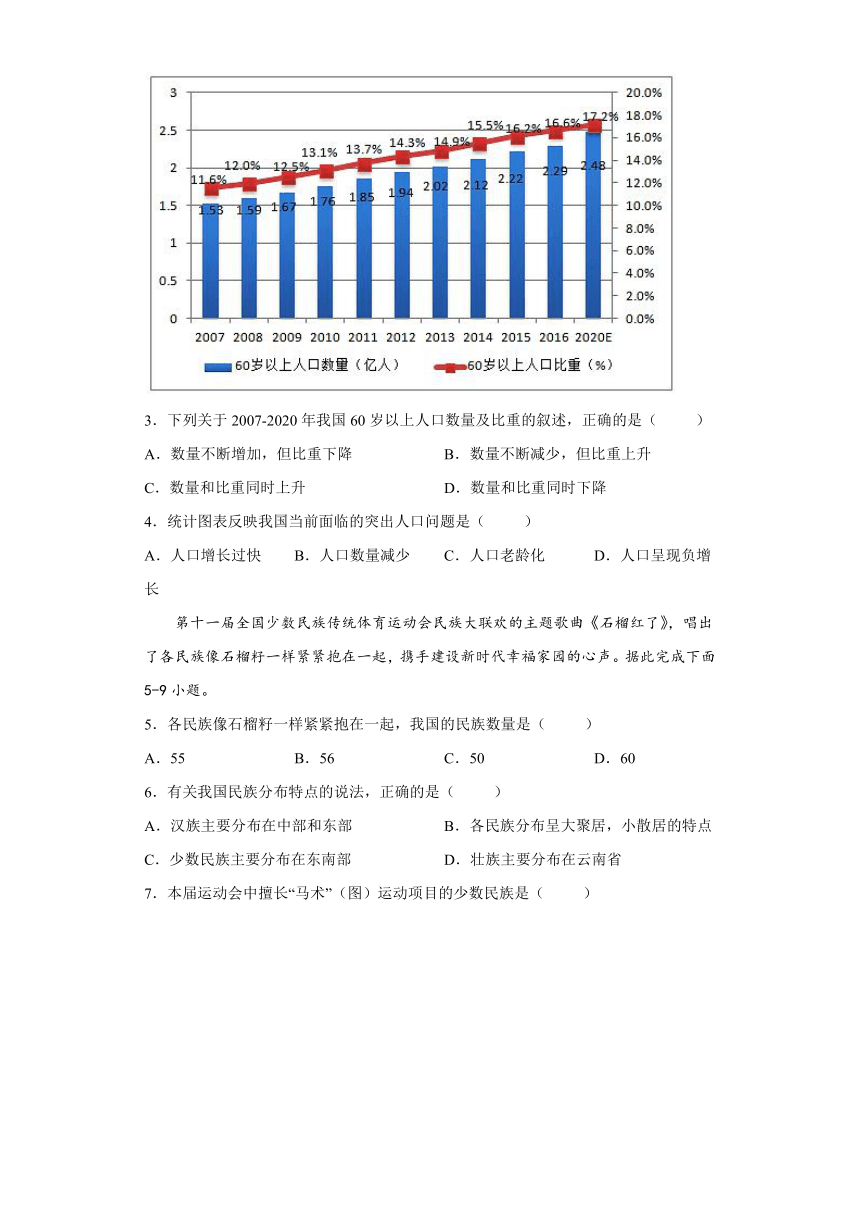 安徽省滁州市定远县育才学校2021-2022学年八年级下学期开学考试地理试题（Word版，含答案）