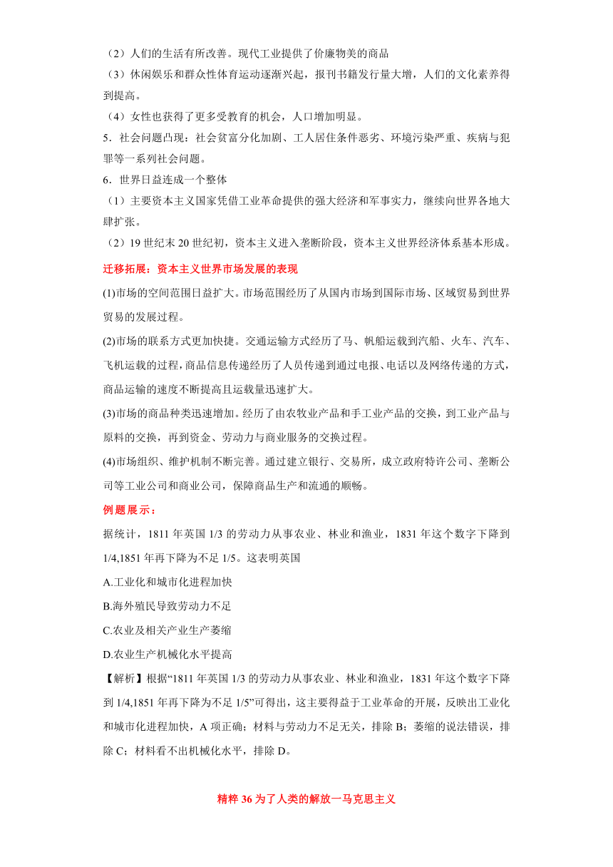 专题09  资本主义制度的确立、工业革命及马克思主义的兴起实践-高考历史专练（新高考专用）（含解析）