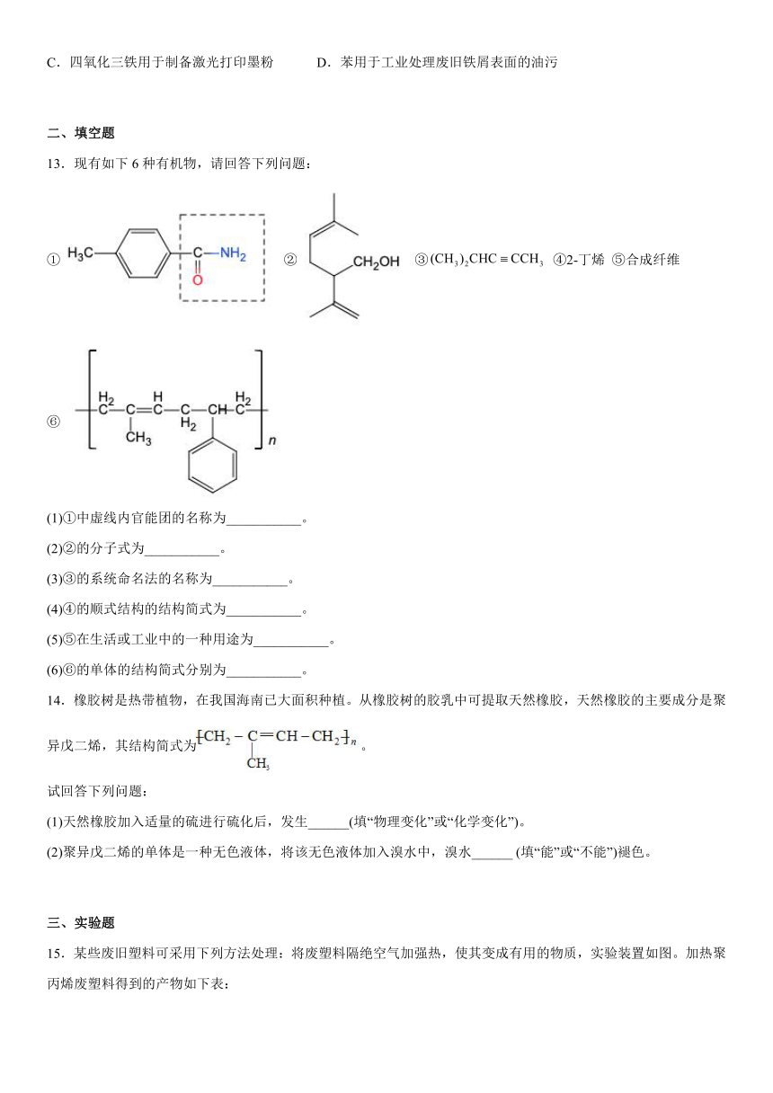 5.2高分子材料同步练习（含解析）高二下学期化学人教版（2019）选择性必修3