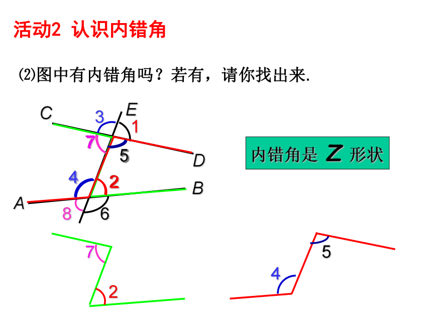 沪科版七年级下册数学 10.2.1平行线、同位角、内错角、同旁内角 课件(共25张PPT)