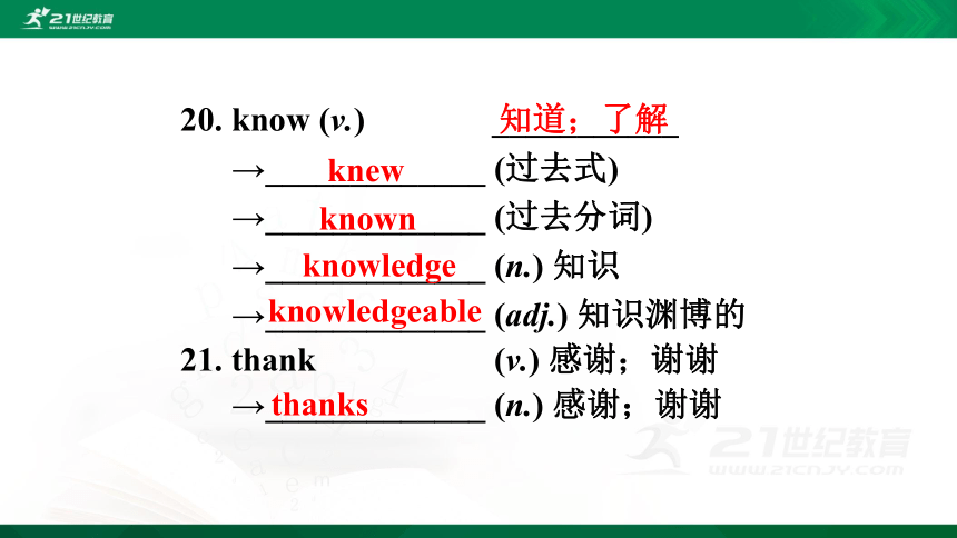 2021年中考英语（人教版）一轮复习课件七年级上册 Starter Units 1-3 & Units 1-4（108张PPT)