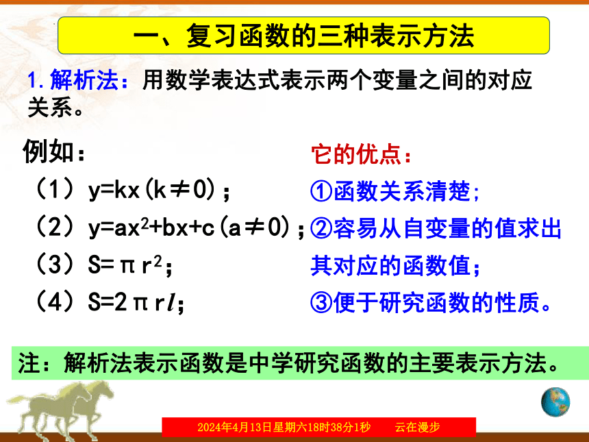 数学人教A版（2019）必修第一册3.1.2函数的表示法 课件（共20张ppt）