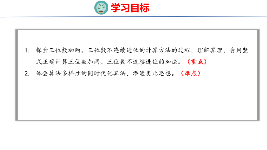 （2022新课标新教材）人教版三年级上册4.1   三位数加两、三位数的不连续进位加法 课件(共22张PPT)