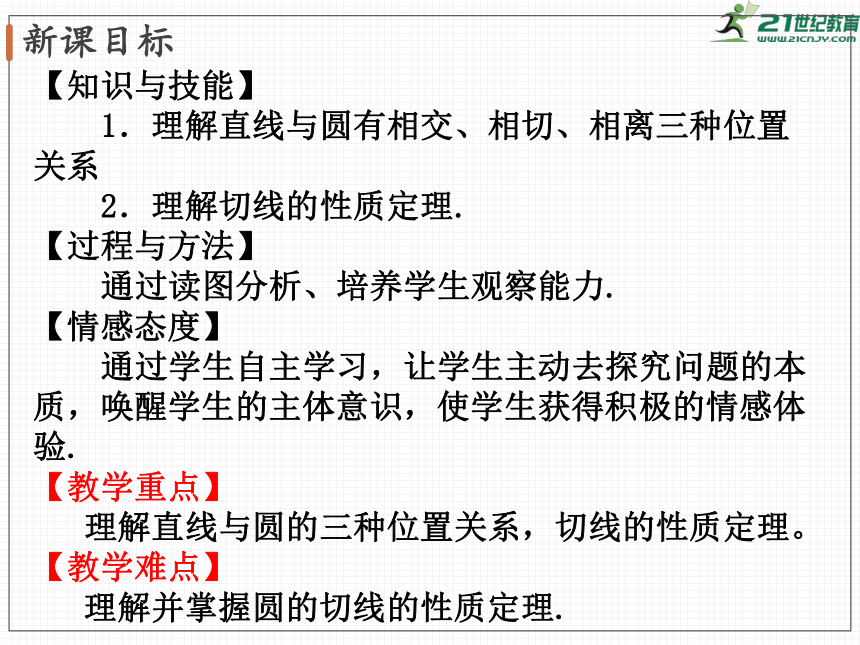 3.6 第1课时 直线和圆的位置关系及切线的性质   课件（共42张PPT）