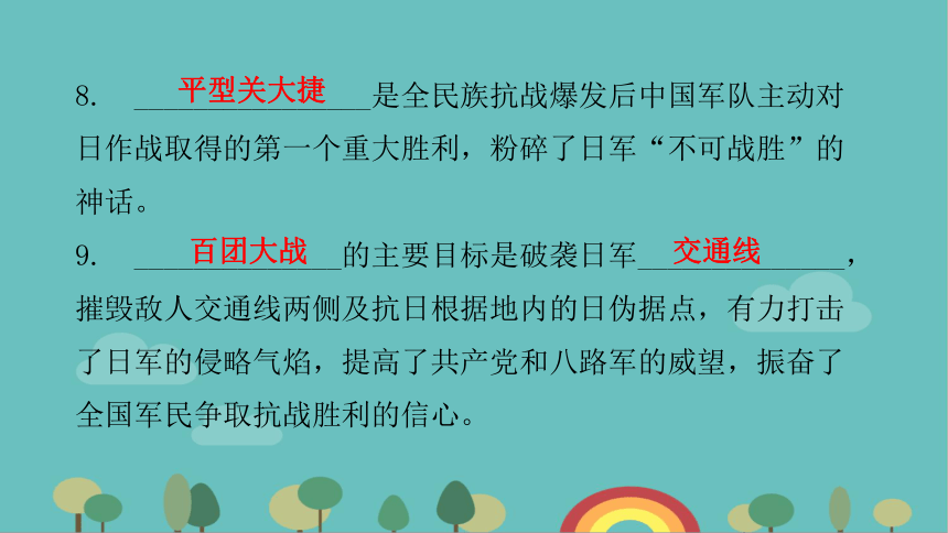 统编版历史八年级上册 第六单元中华民族的抗日战争复习课件(共30张PPT)