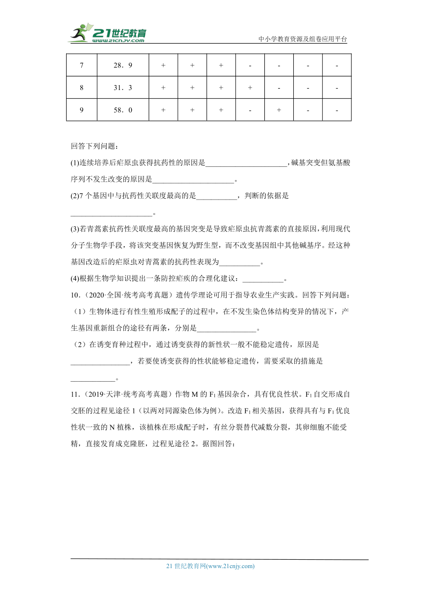 五年2018-2022高考生物真题按知识点分类汇编45-基因重组、DNA分子上的碱基（含解析）