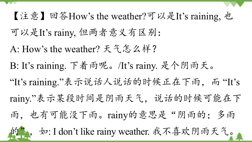 Unit 7 It's raining!Section A (Grammar Focus-3b)课件(共31张PPT)