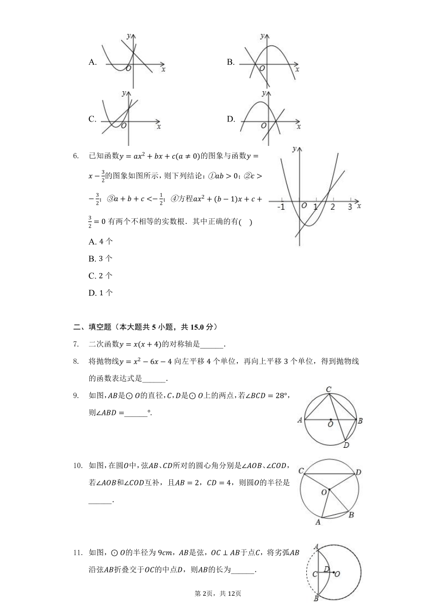 广东省深圳市龙华区高峰学校2021-2022学年九年级（下）第一次测试数学试卷（Word版 含解析）