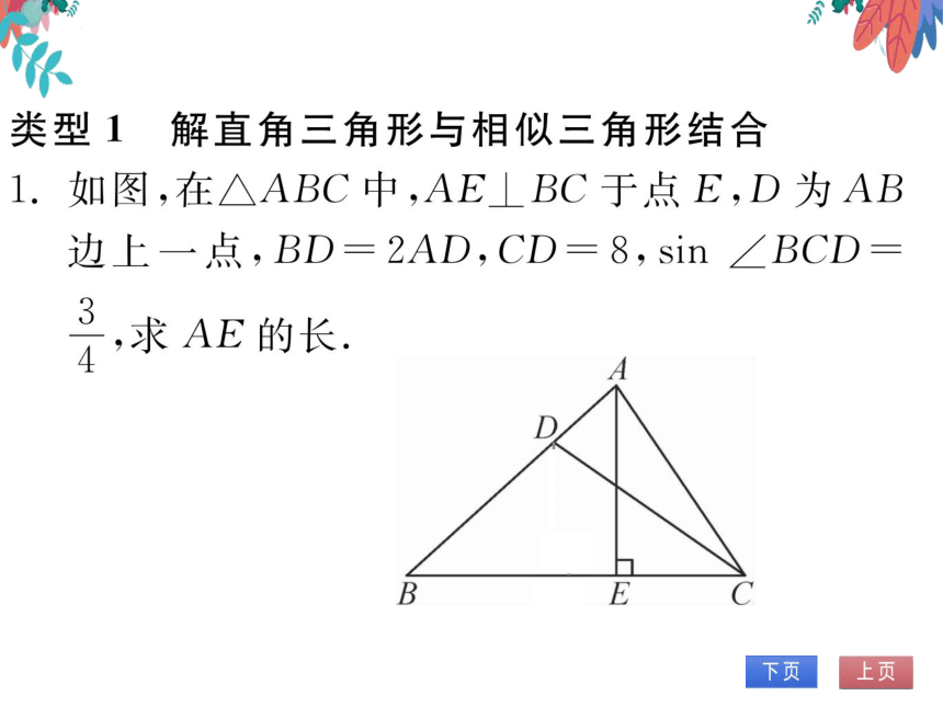 【沪科版】数学九年级上册 第23章 专题八 解直角三角形的综合运用 习题课件
