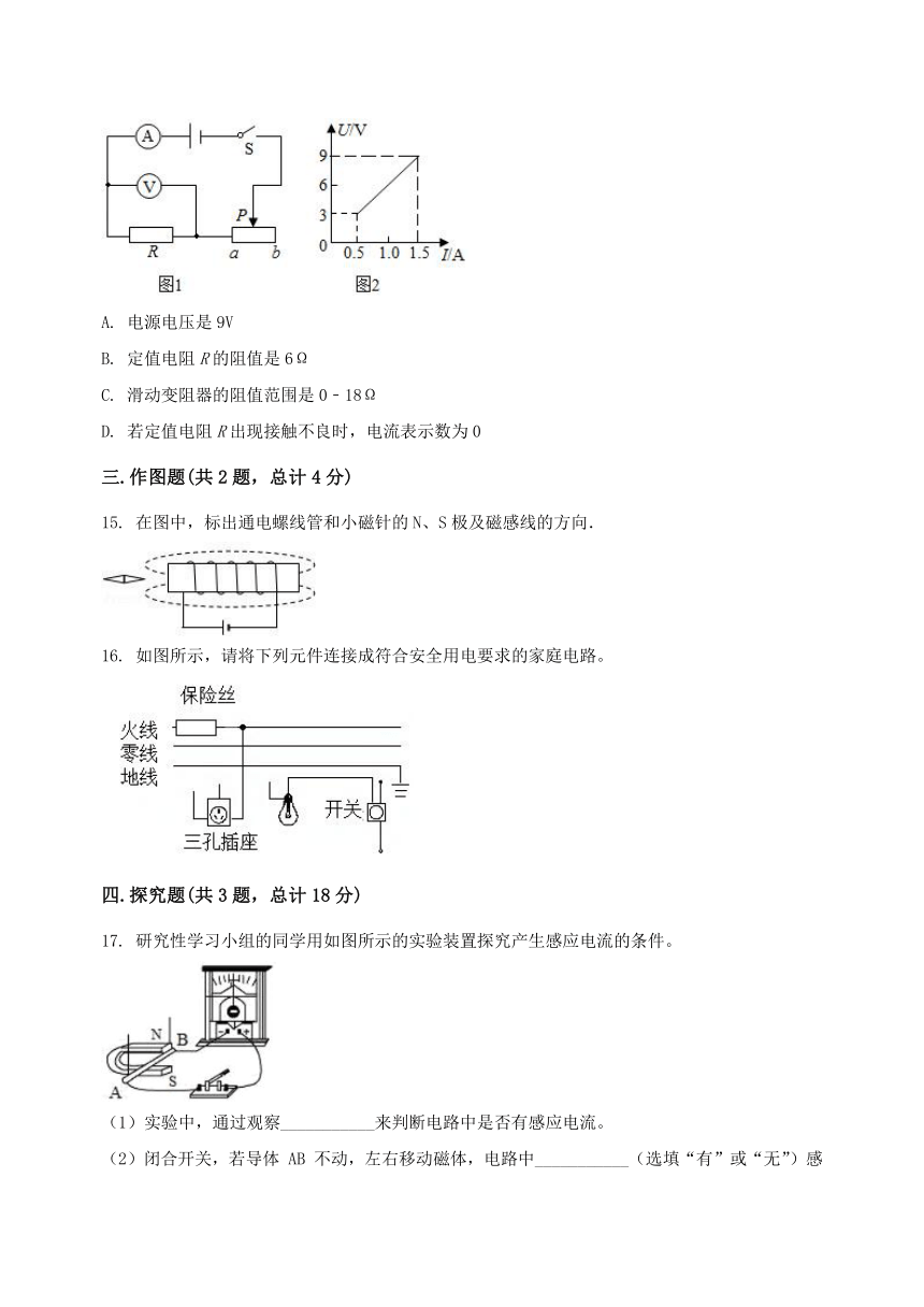 河南省鹤壁市鹤山区2022-2023学年九年级（上）物理期末综合复习卷（含答案及解析）