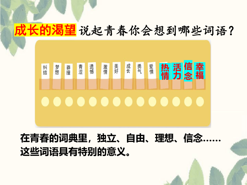 3.1 青春飞扬  课件(共18张PPT)-2023-2024学年统编版道德与法治七年级下册