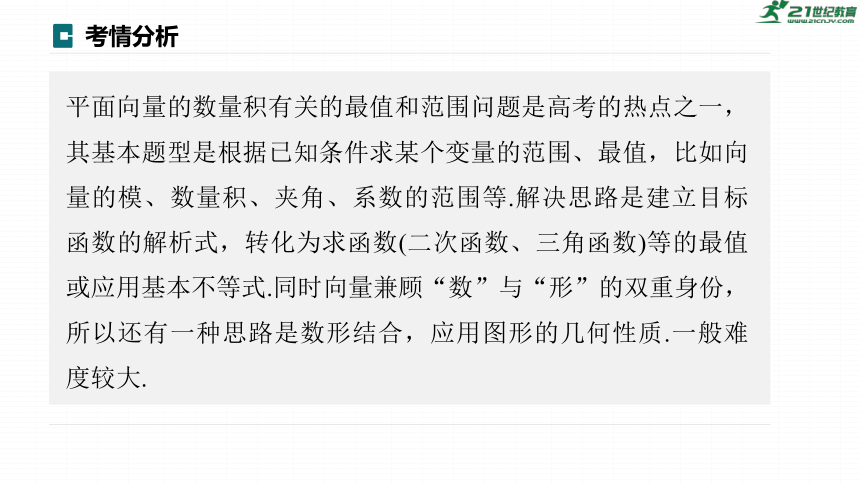 高考数学专题二　微专题19　平面向量的数量积及最值与范围问题  课件(共65张PPT)