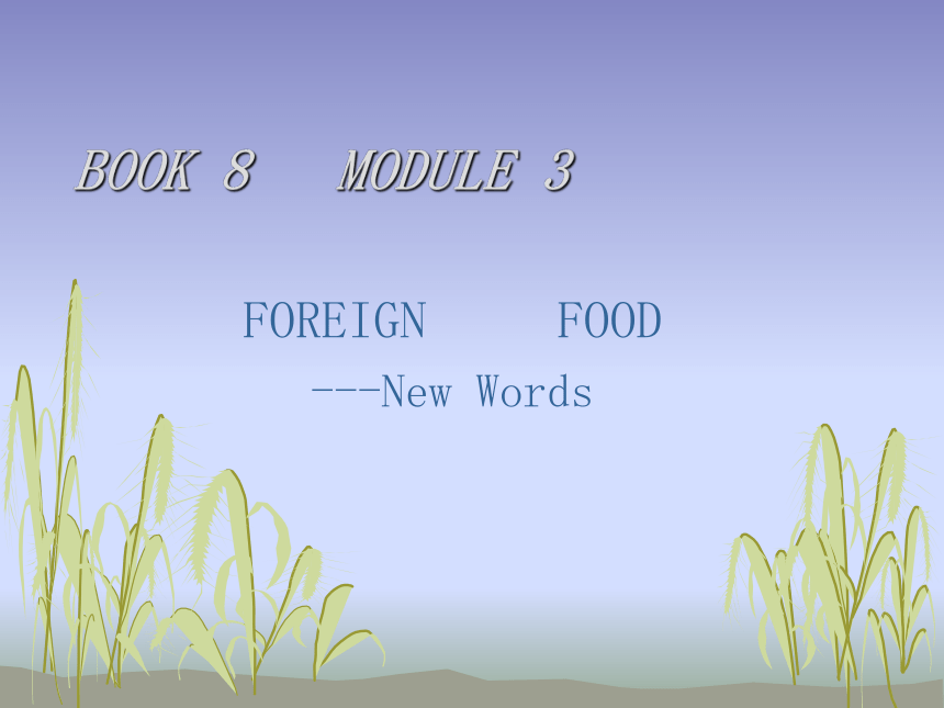 外研版选修8 MODULE 3 Foreign Food words教学(共20张PPT )