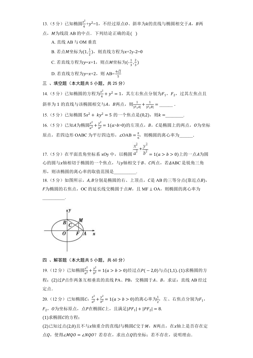 人教B版（2019）选择性必修第一册《2.5 椭圆及其方程》同步练习（含解析）