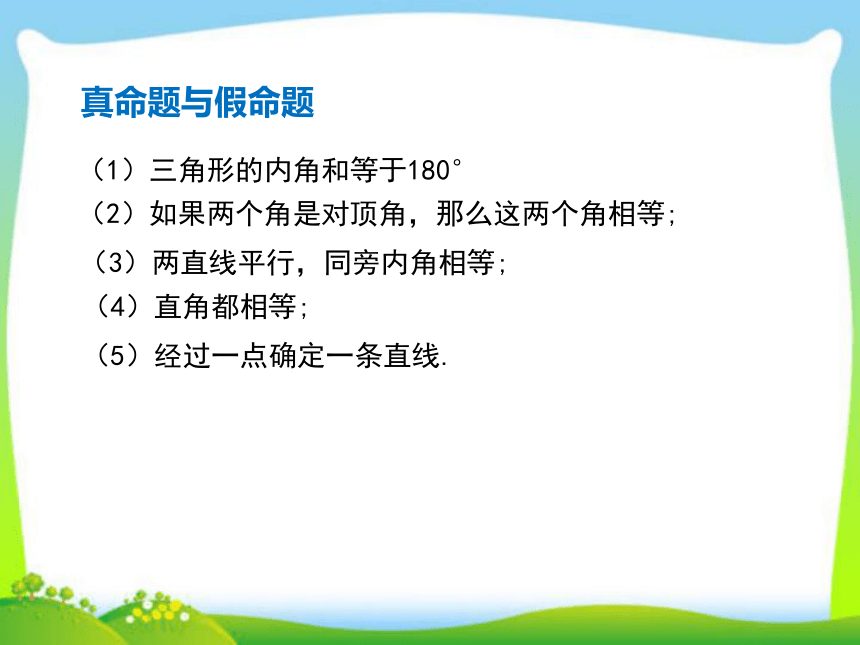 2020年秋华师大版八年级上数学课件 ：13.1.1 命题（15张）