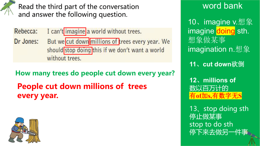 Unit 4 Save the trees Reading 课件(共50张PPT)