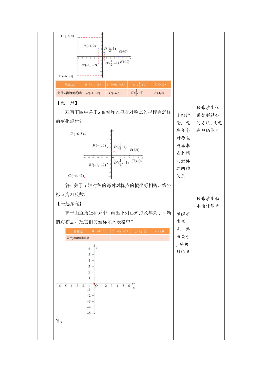 人教版八年级数学上册13.2.1画轴对称图形 第2课时 教案（表格式）