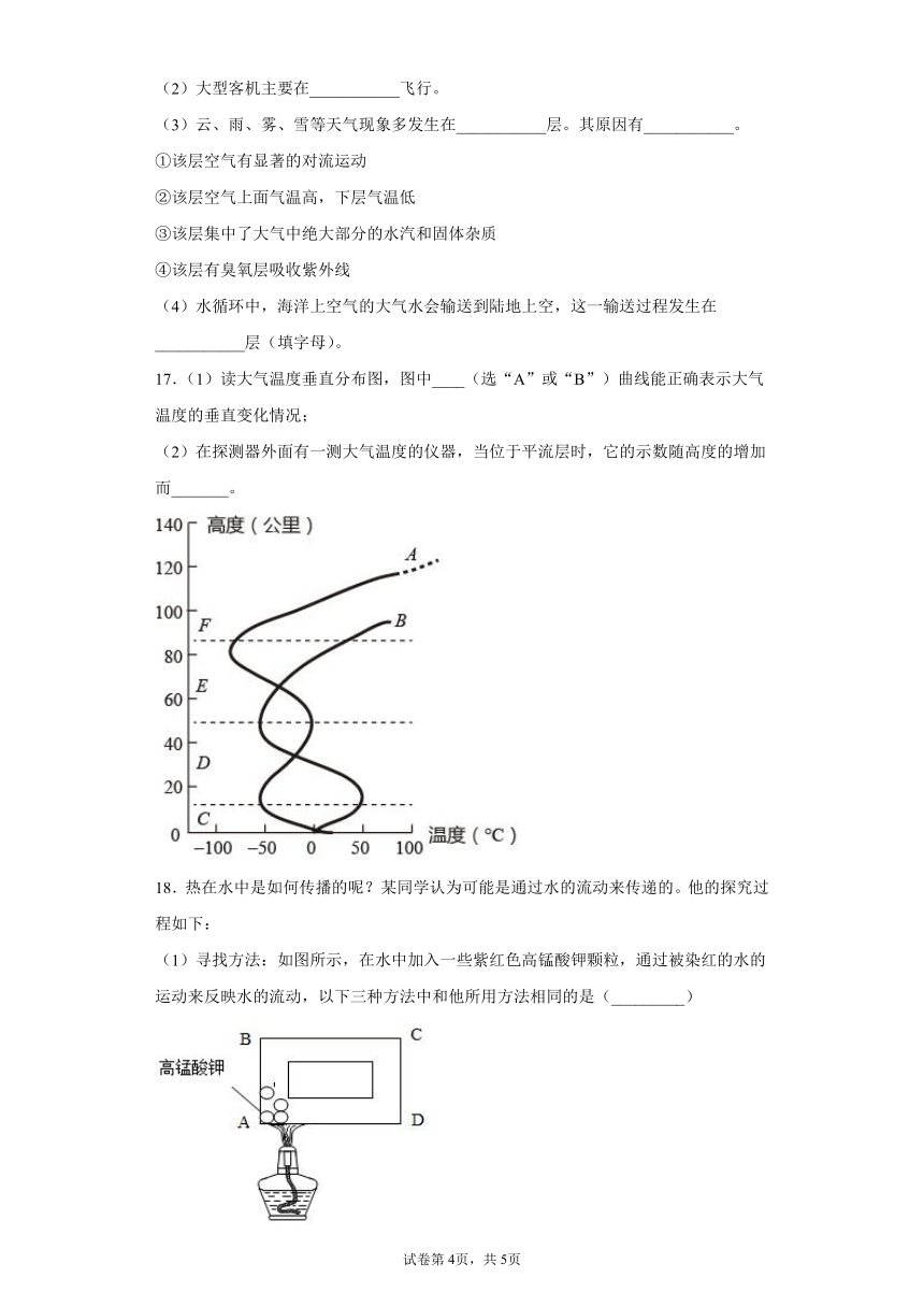 2.1大气层 同步练习（含解析）