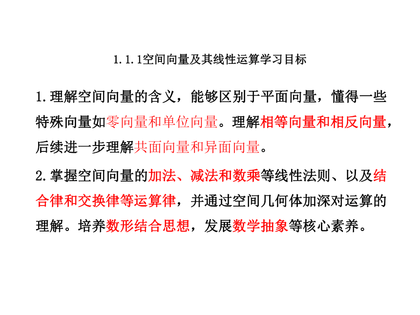 数学人教A版（2019）选择性必修第一册1.1.1空间向量及其线性运算（共30张ppt）