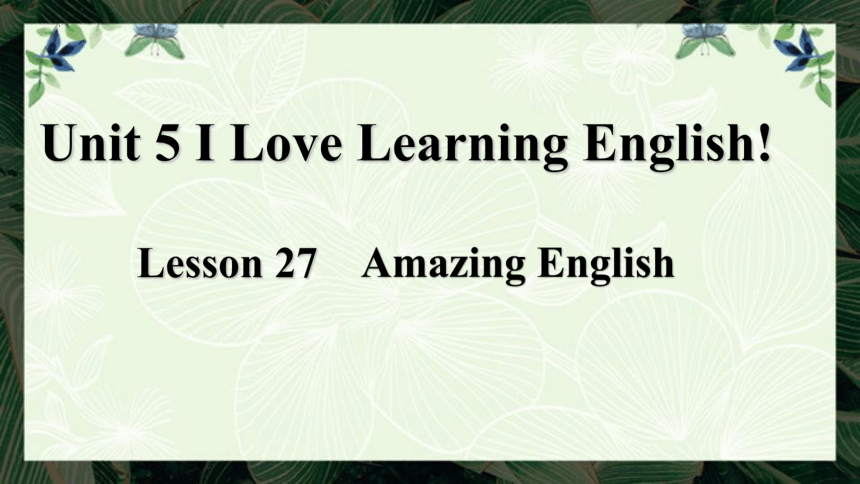 Unit 5 I Love Learning English!  Lesson 27 Amazing English课件 (共18张PPT)冀教版英语七年级下册