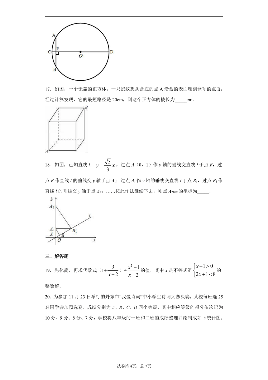 2021年山东省枣庄市东方国际学校中考一模数学试题（word版 含解析）