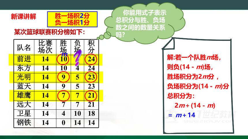 3.4.3 利用一元一次方程解积分问题  课件(共19张PPT)