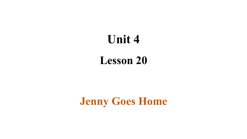 Unit 4 Lesson 20 Jenny Goes Home课件（29张PPT)