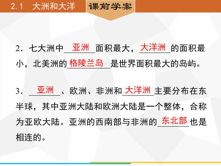 人教版七年级上册地理 2.1　大洲和大洋 课件（42张PPT）