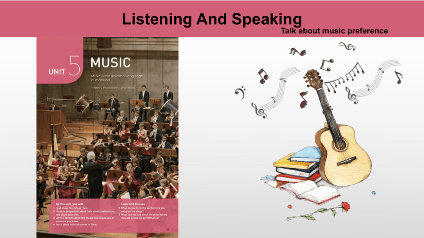 人教版（2019）  必修第二册  Unit 5 Music  Listening and Speaking课件(共14张PPT，内镶嵌视频)
