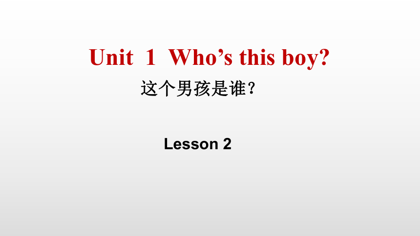 Unit  1  Who’s this boy  lesson 2 （共30张PPT）