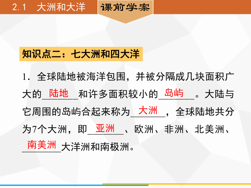 人教版七年级上册地理 2.1　大洲和大洋 课件（42张PPT）