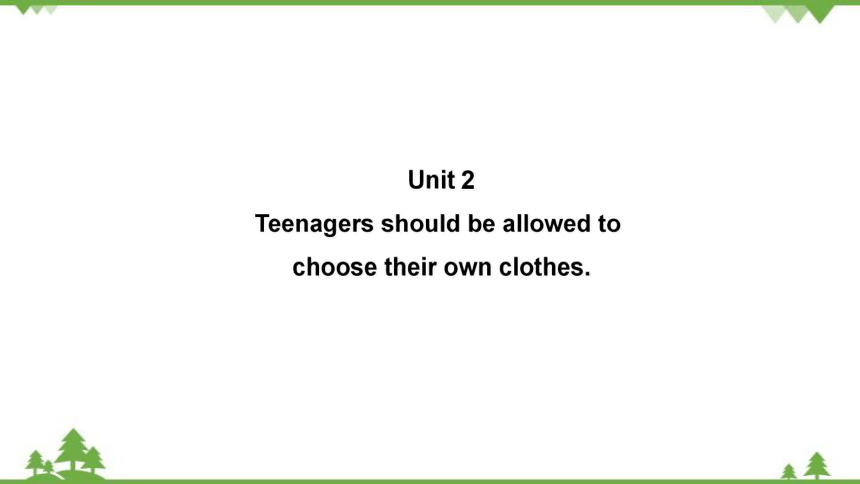 鲁教版九年级全册 Unit 2 Teenagers should be allowed to choose their own clothes.Section A 3a-3c 课件 (共25张PPT)