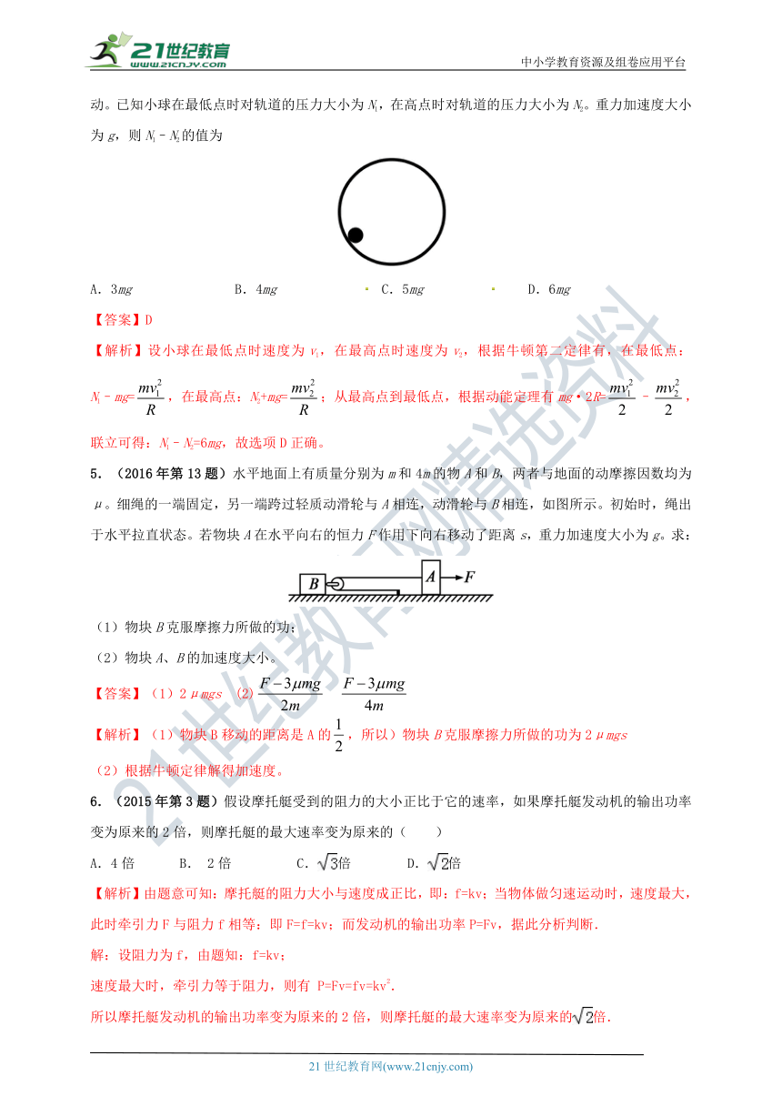 【新高考】 海南2011-2020年高考物理试题分类汇编之专题6 机械能守恒定律 （解析卷）