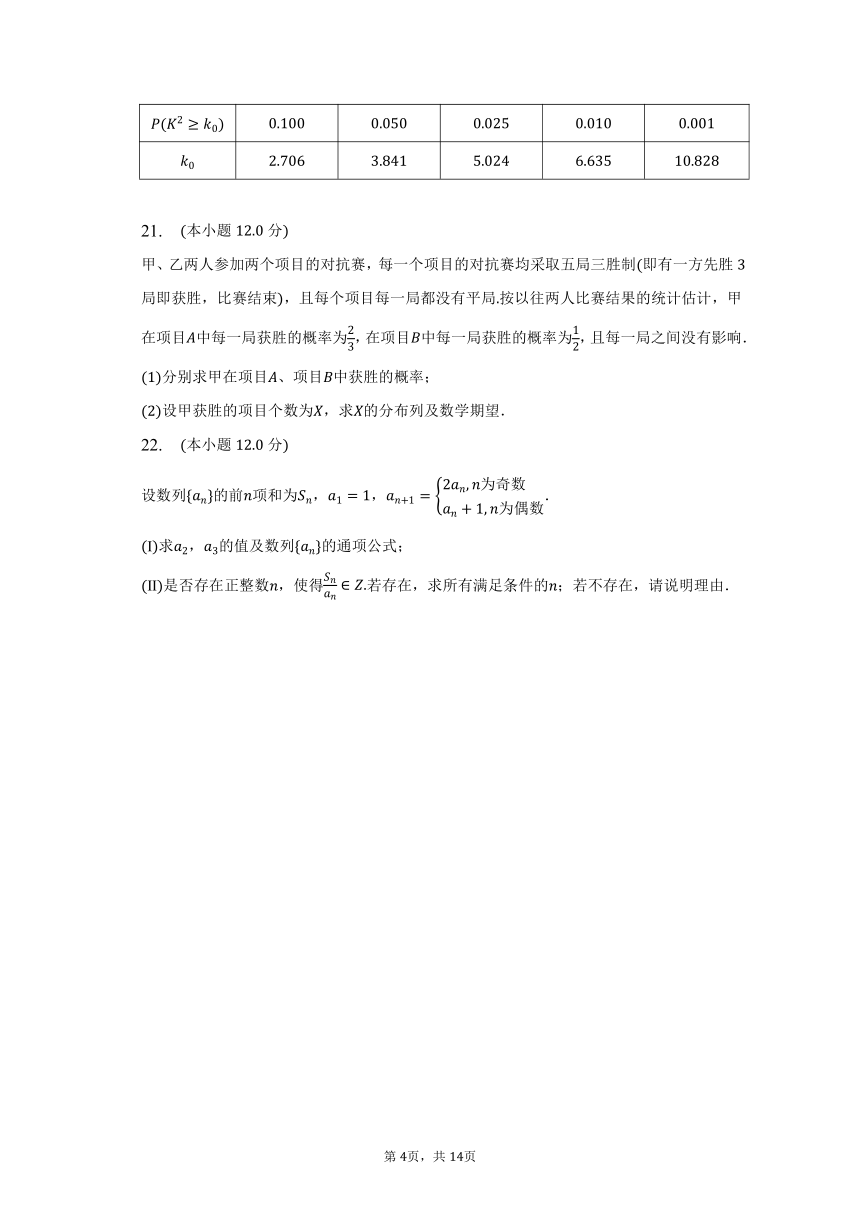 2022-2023学年江西省吉安市永新县重点中学高二（下）期中数学试卷（含解析）