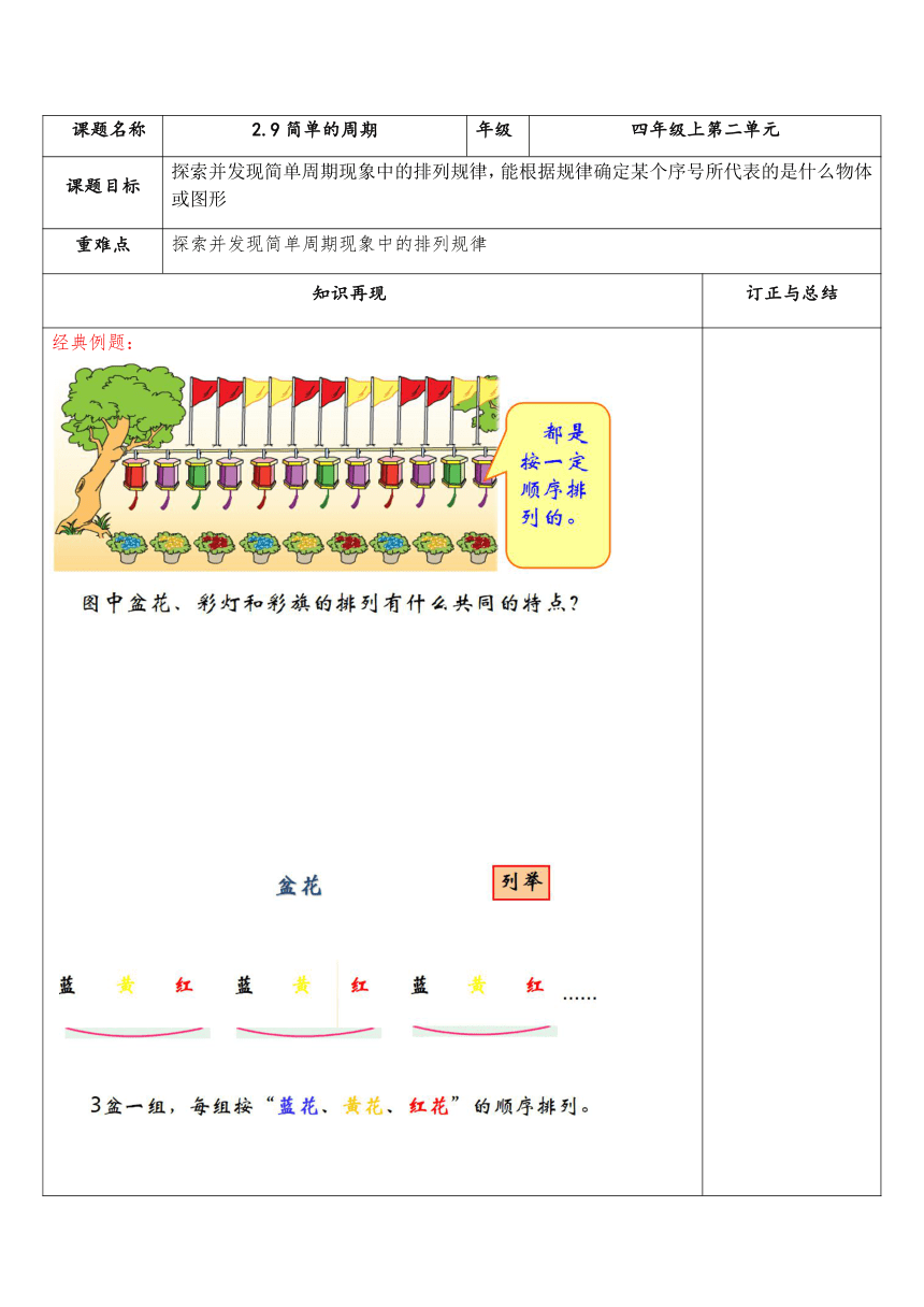 苏教版数学四年级上册 2.7 简单的周期 试题（讲解+巩固精练）（含答案）